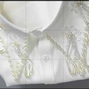Embellished White Pearl Collar Necklace - Women Accessories